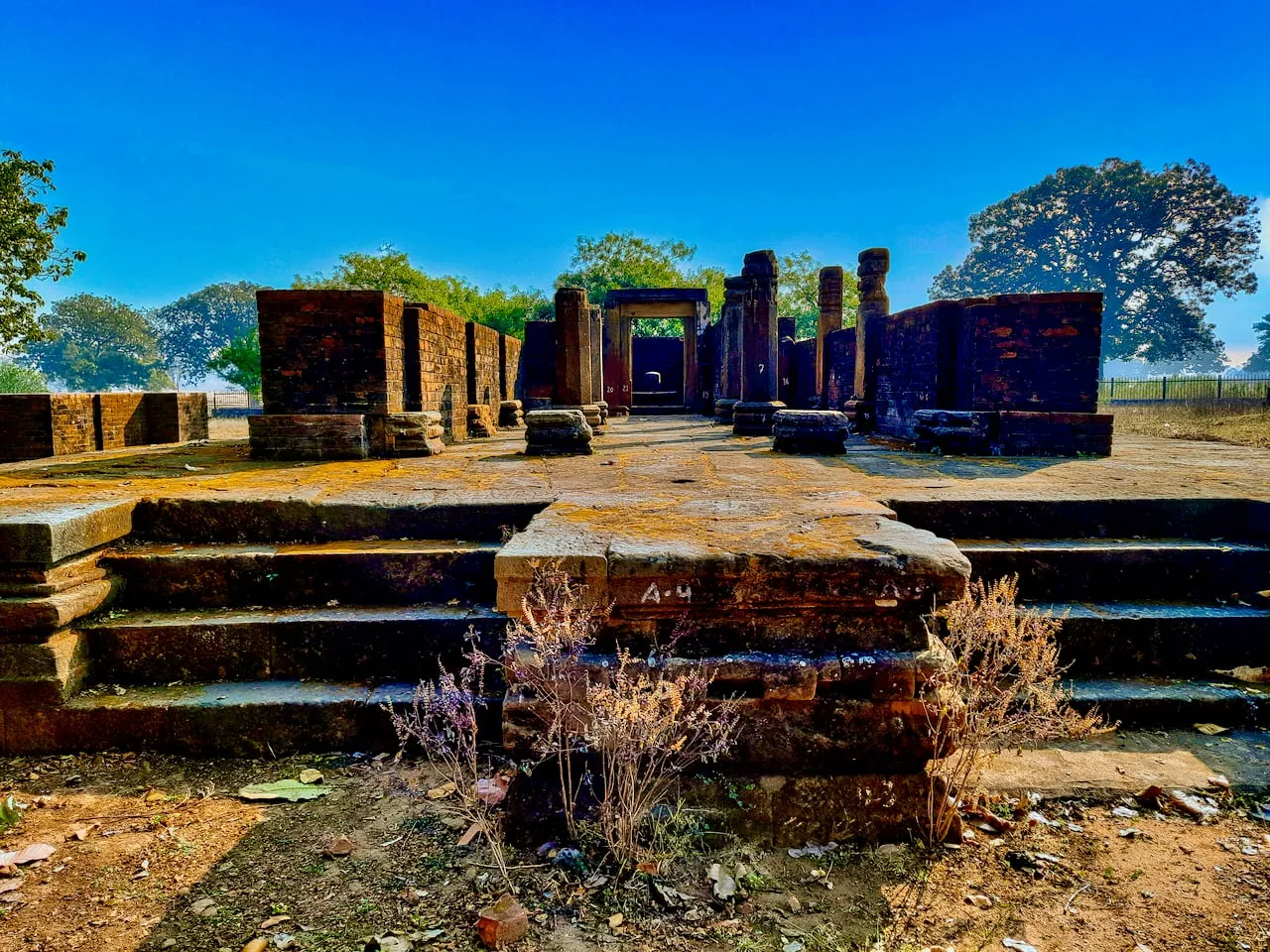 Brick temple platform and steps